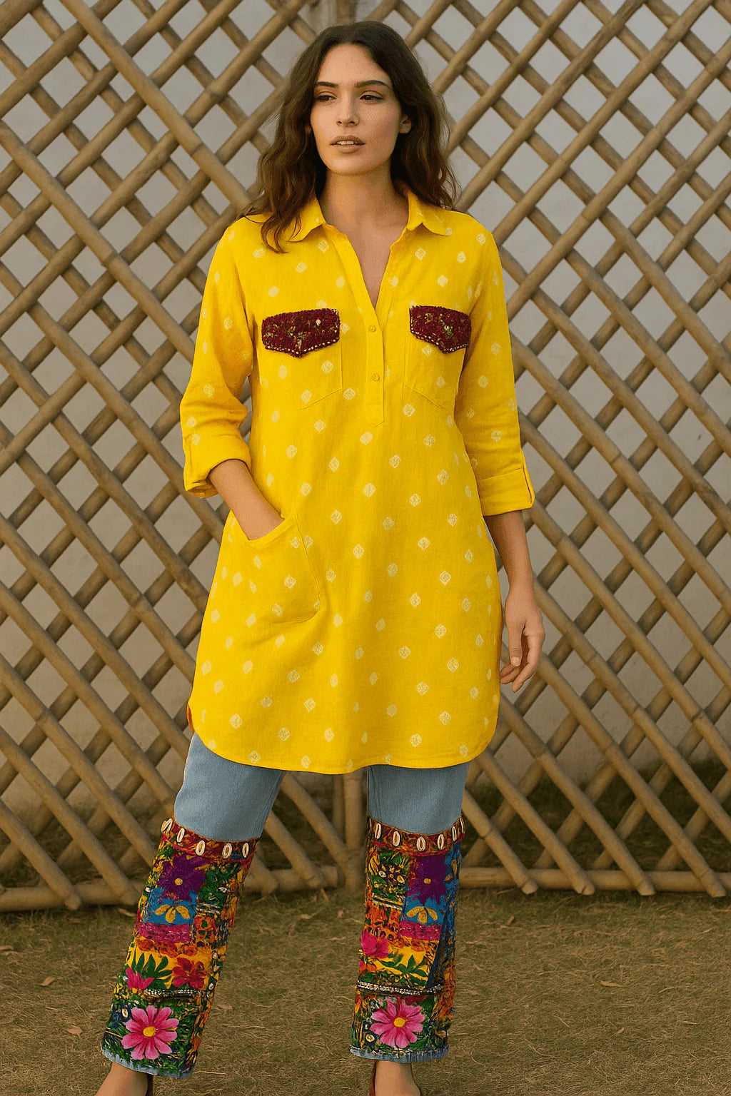 Elegant Floral Maxi Kurti for Women