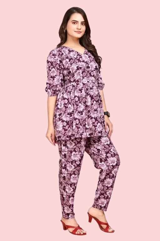 Elegant Floral Maxi Cordset for Women