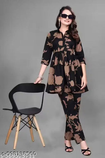 Elegant Floral Maxi Cordset for Women