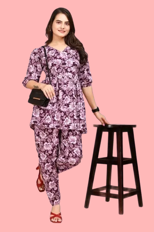 Elegant Floral Maxi Cordset for Women