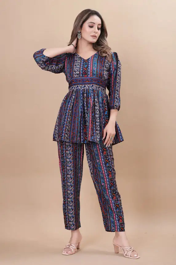 Elegant Floral Maxi Cordset for Women