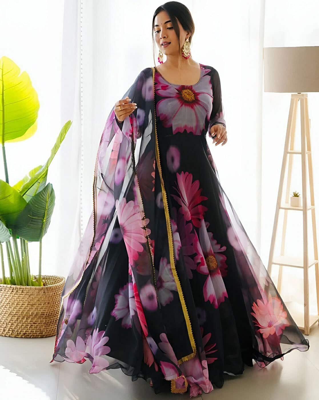 Elegant Floral Maxi Gown for Women