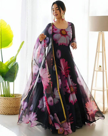 Elegant Floral Maxi Gown for Women