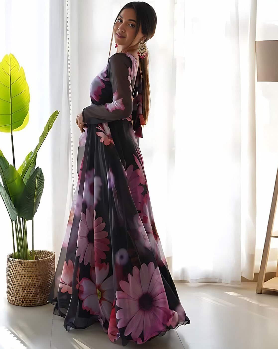 Elegant Floral Maxi Gown for Women