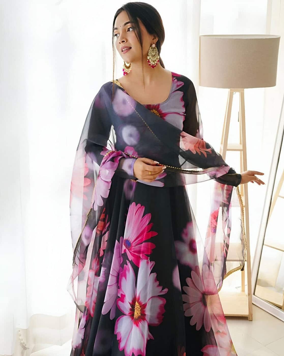 Elegant Floral Maxi Gown for Women