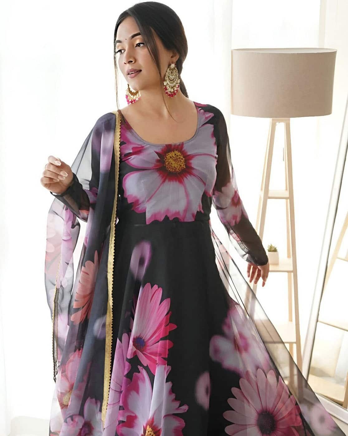 Elegant Floral Maxi Gown for Women