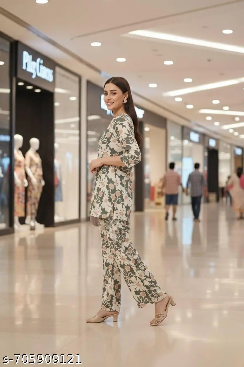 Elegant Floral Maxi Cordset for Women