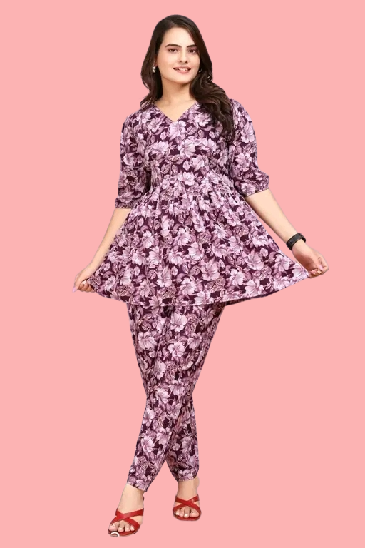 Elegant Floral Maxi Cordset for Women