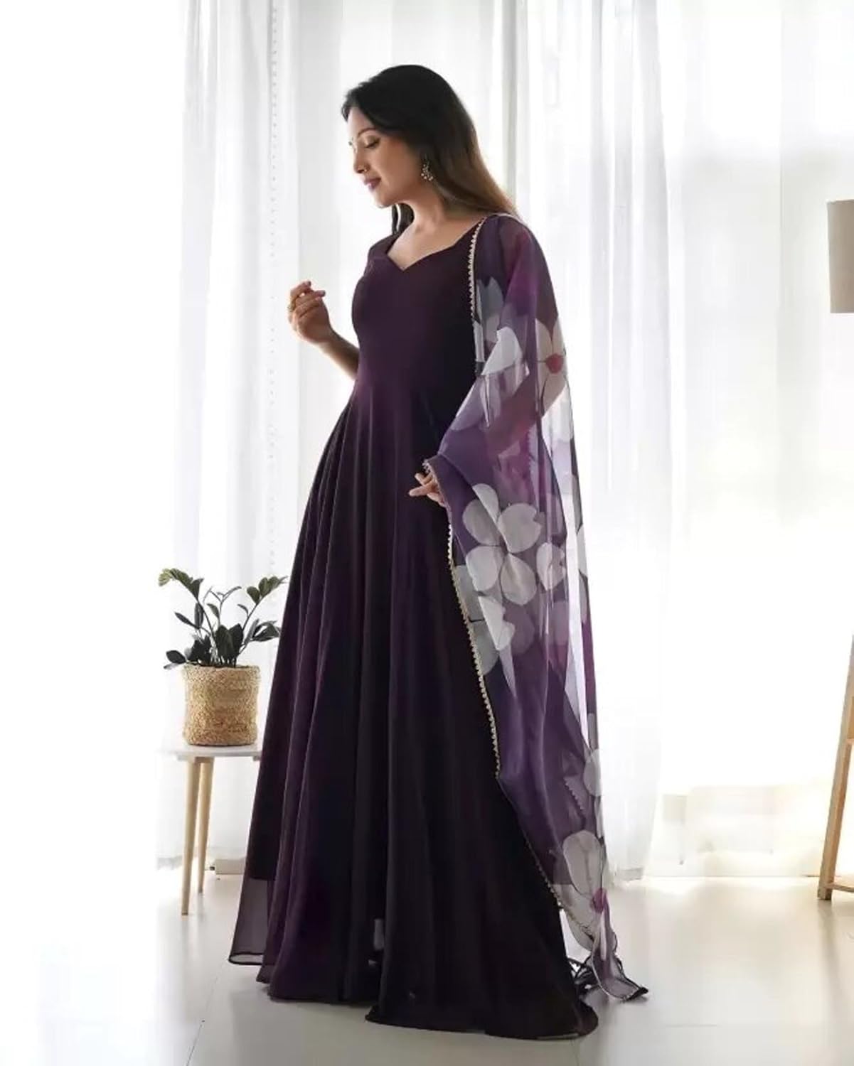 Elegant Floral Maxi Gown for Women
