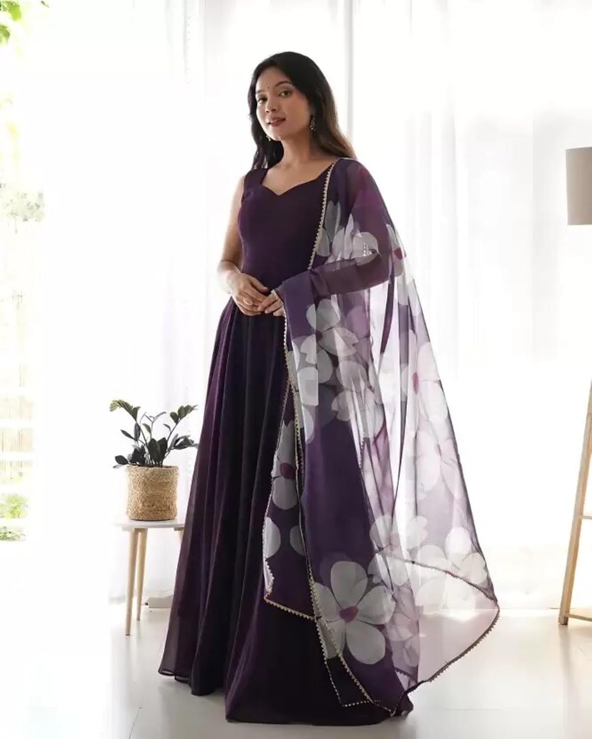 Elegant Floral Maxi Gown for Women
