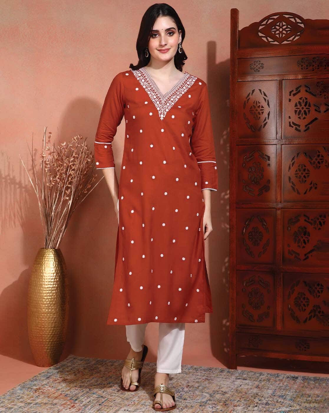 Elegant Floral Maxi Kurti for Women