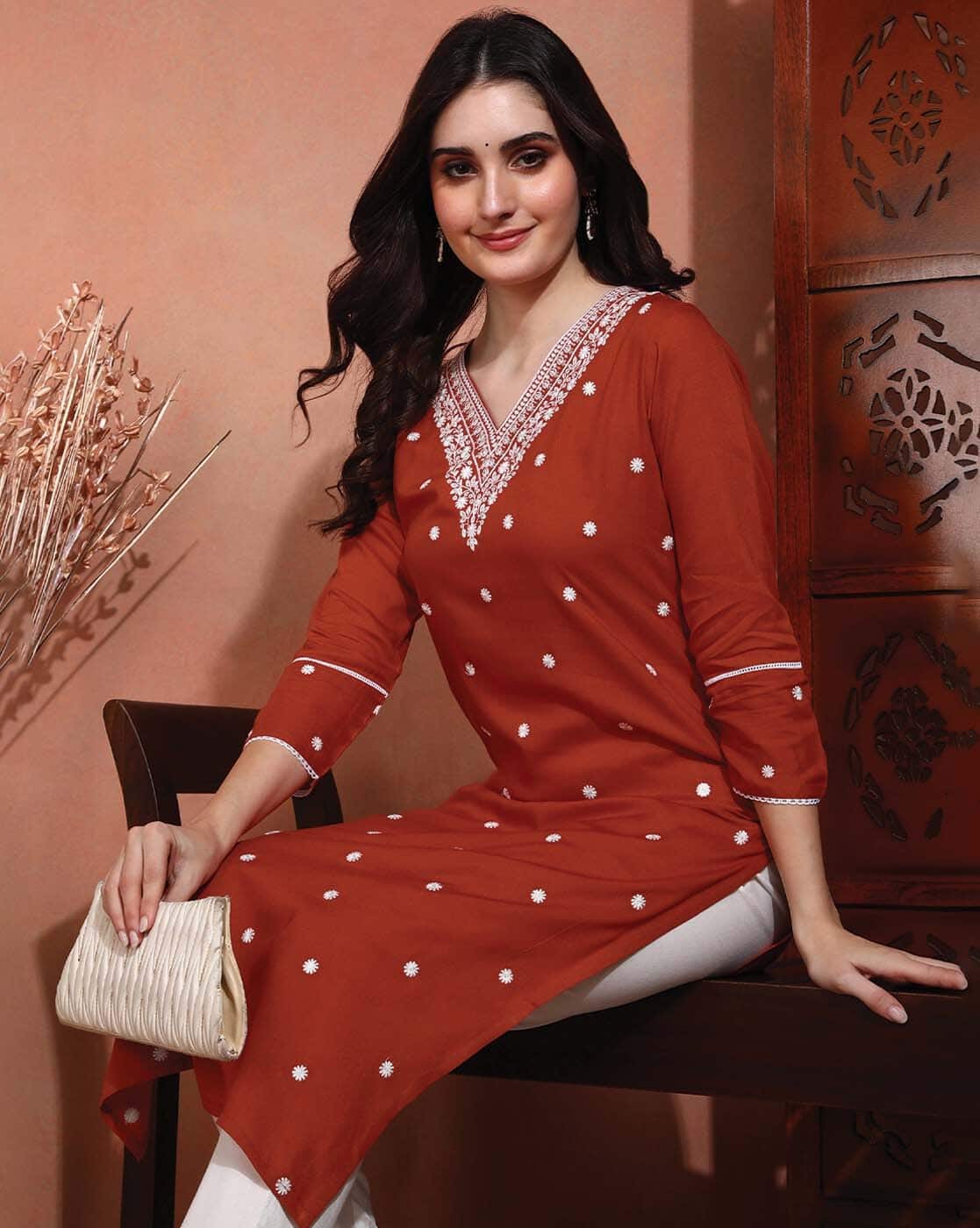 Elegant Floral Maxi Kurti for Women
