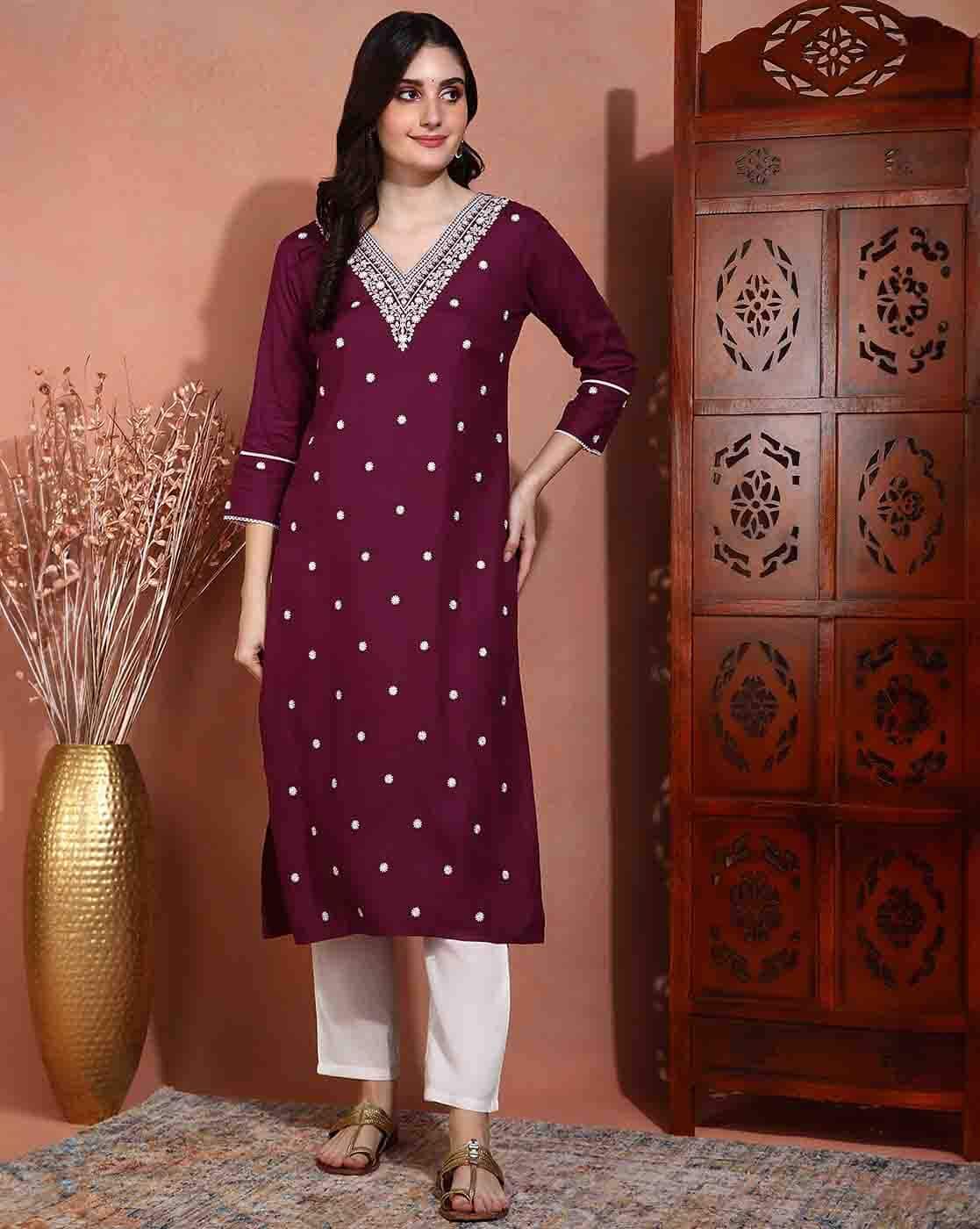 Elegant Floral Maxi Kurti for Women