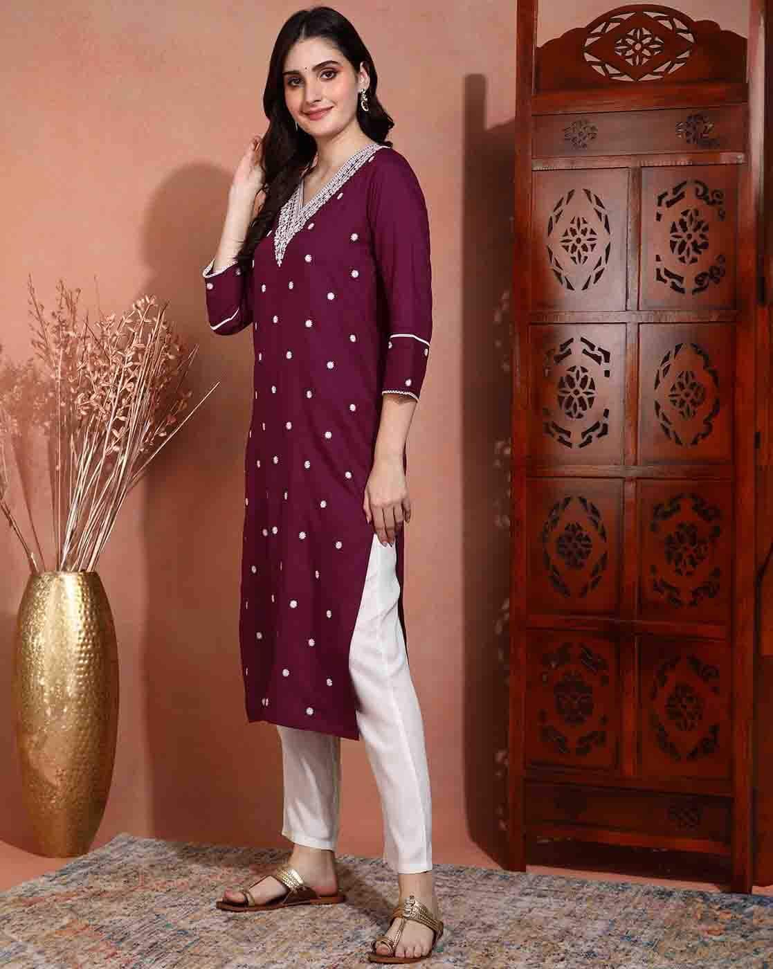 Elegant Floral Maxi Kurti for Women