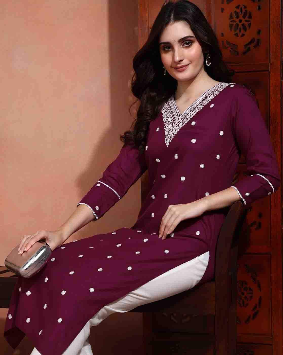 Elegant Floral Maxi Kurti for Women
