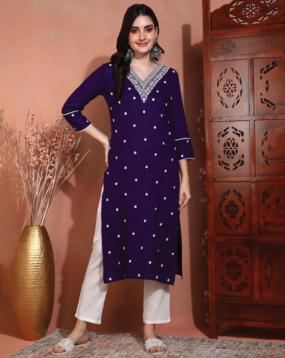 Elegant Floral Maxi Kurti for Women