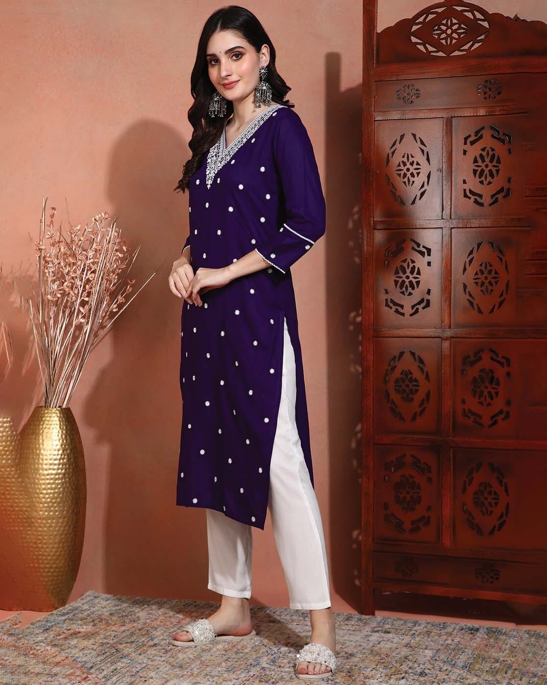Elegant Floral Maxi Kurti for Women