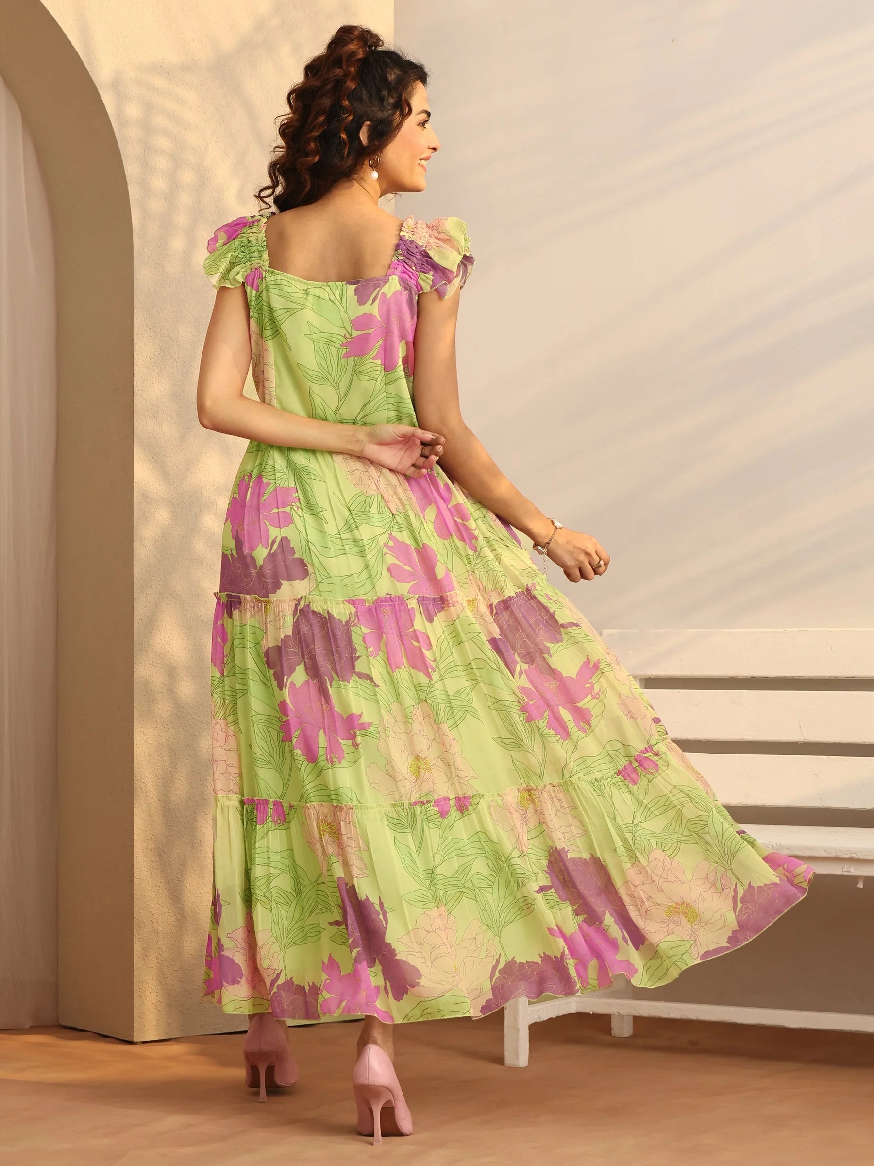 Elegant Floral Maxi Dress for Women