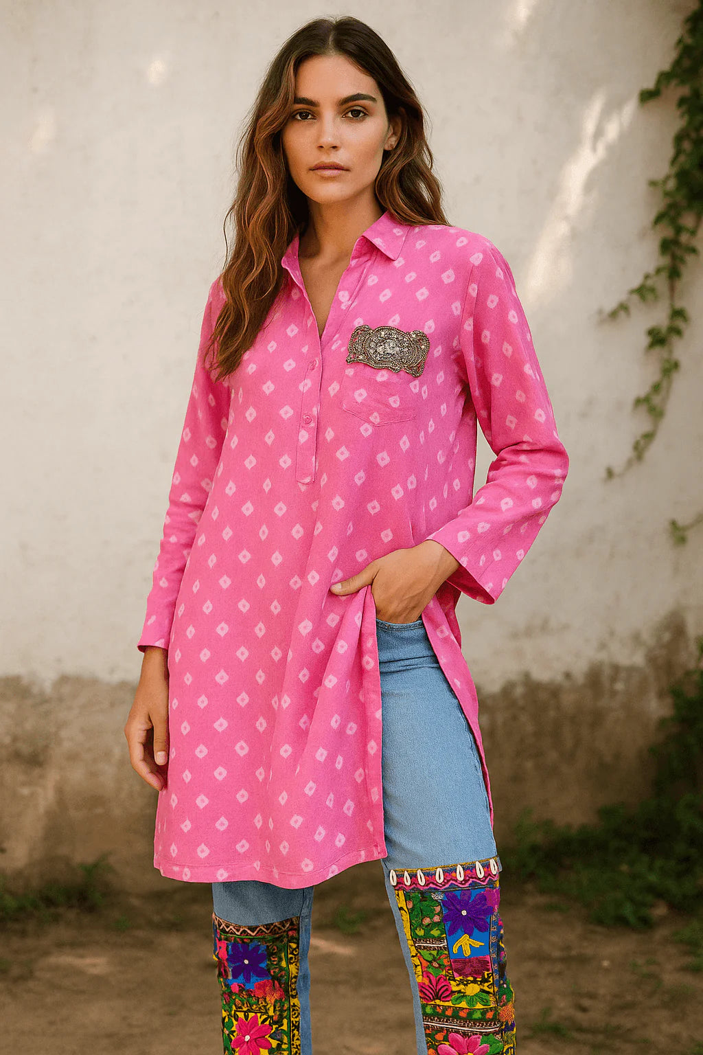 Elegant Floral Maxi Kurti for Women