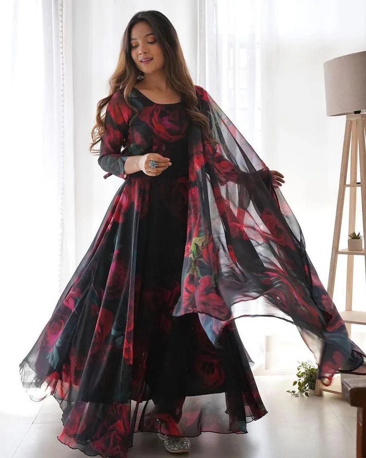 Elegant Floral Maxi Gown for Women