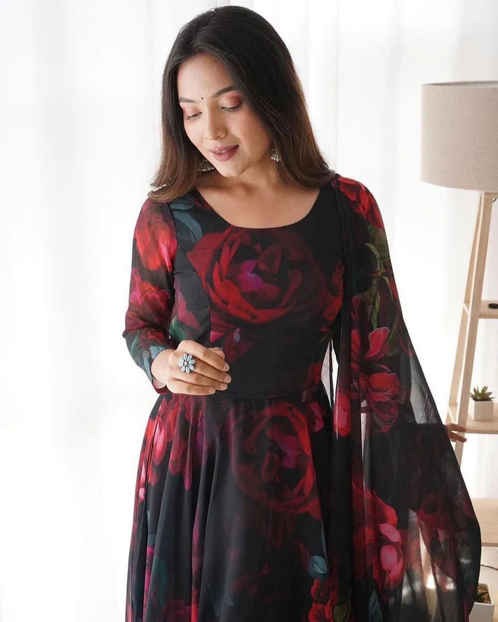 Elegant Floral Maxi Gown for Women
