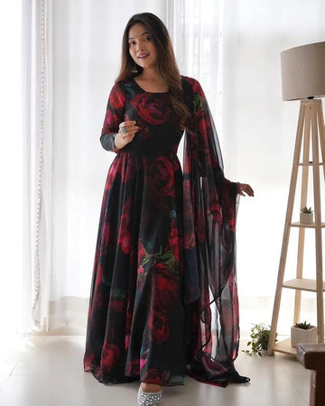 Elegant Floral Maxi Gown for Women