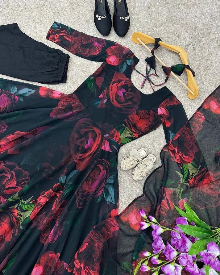 Elegant Floral Maxi Gown for Women