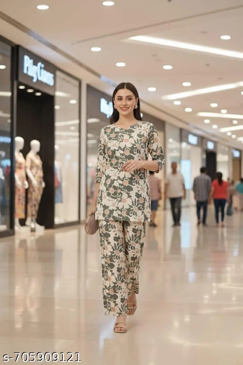 Elegant Floral Maxi Cordset for Women