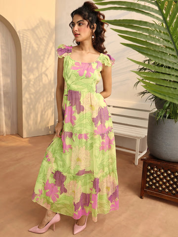 Elegant Floral Maxi Dress for Women