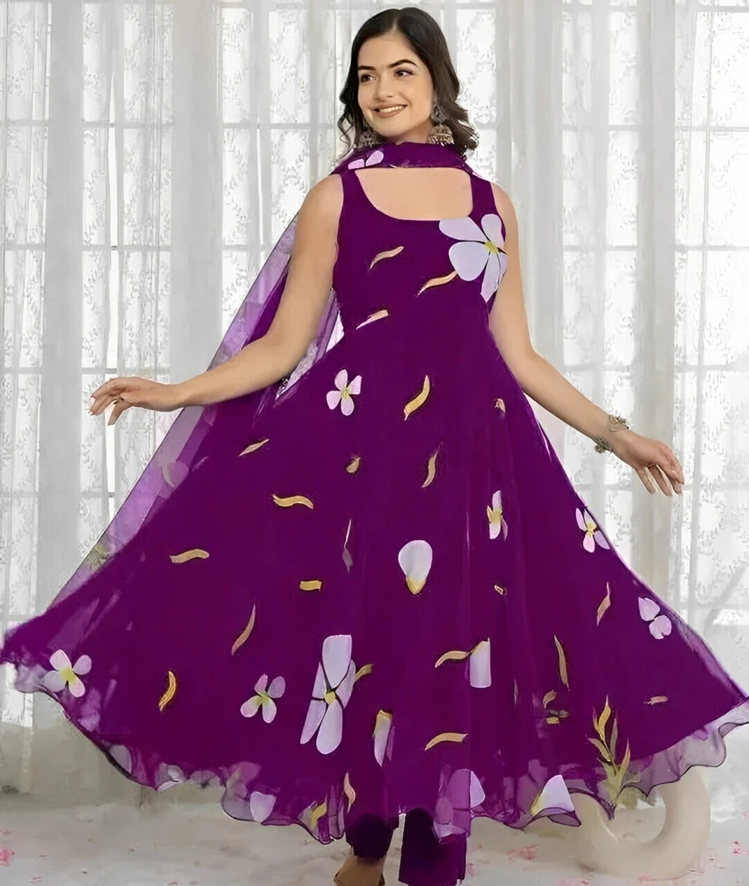 Elegant Floral Maxi Gown for Women