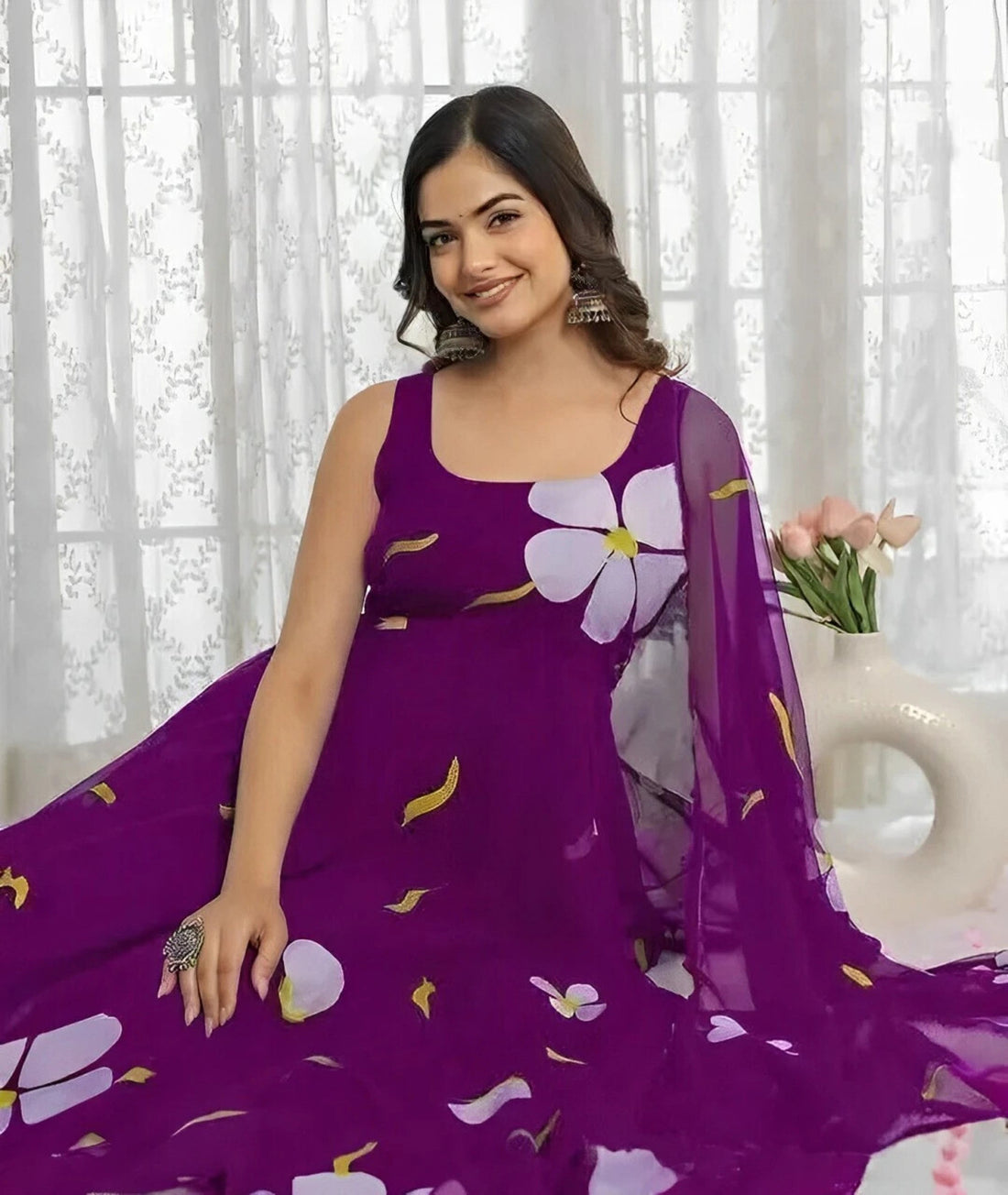 Elegant Floral Maxi Gown for Women