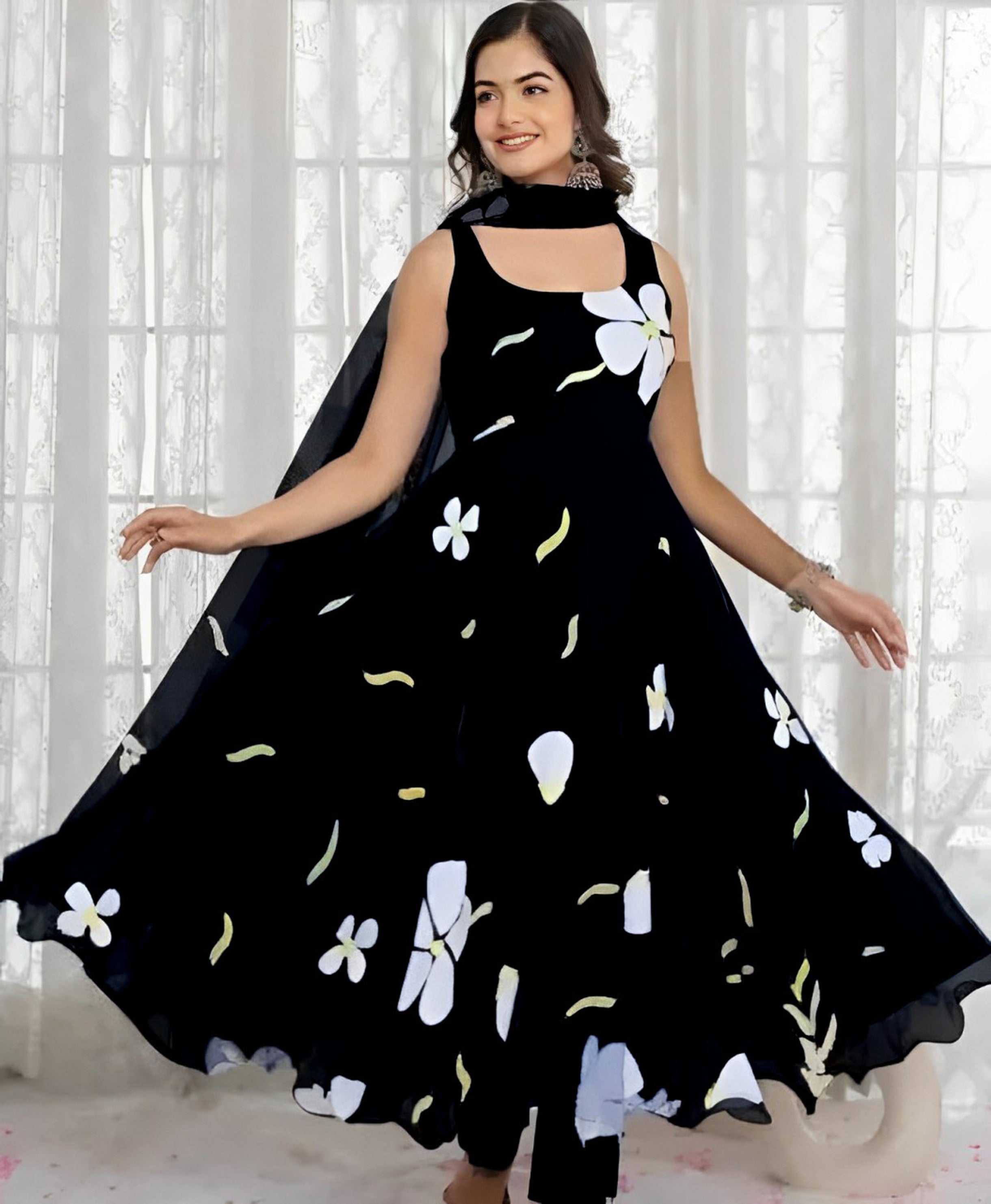 Elegant Floral Maxi Gown for Women