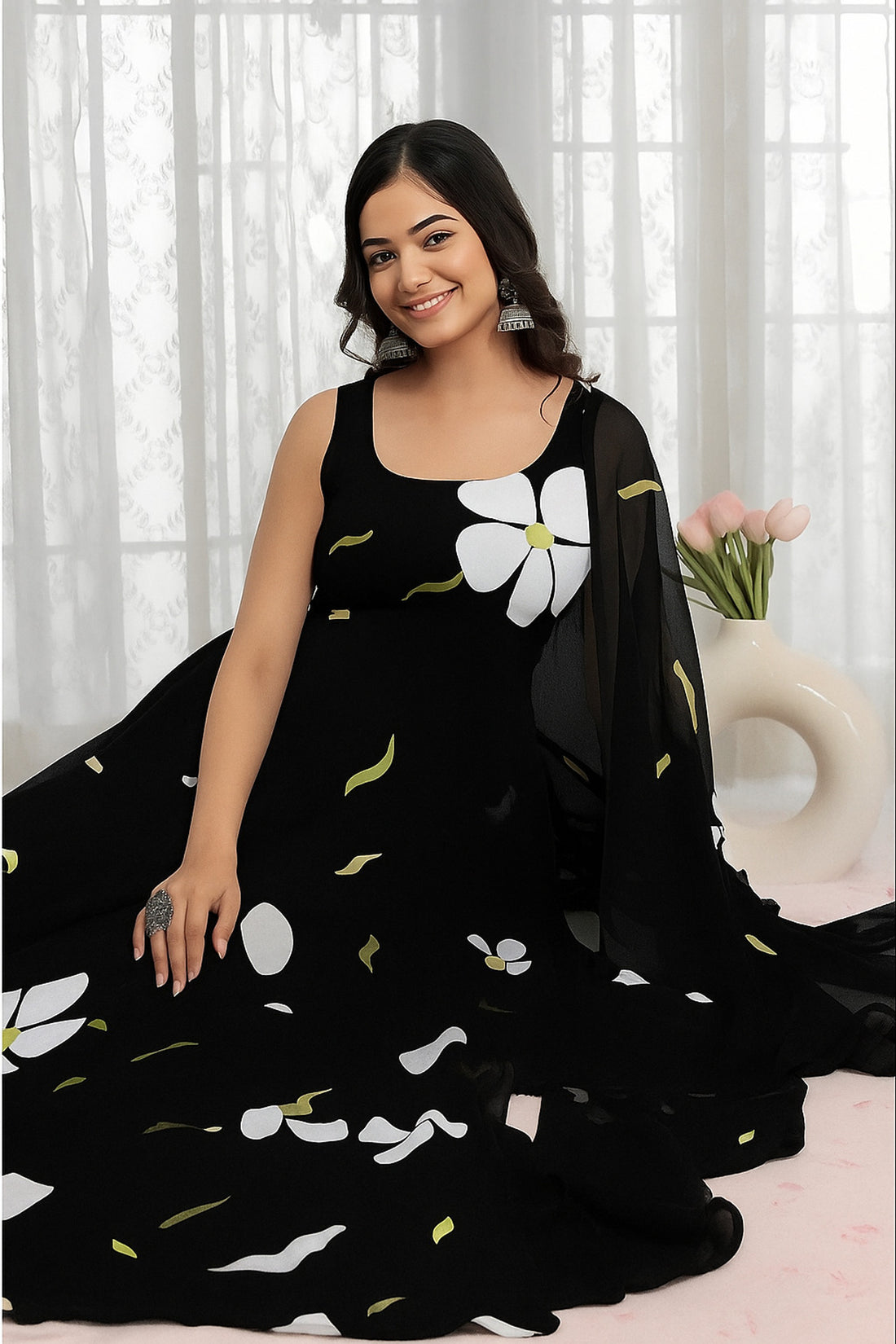 Elegant Floral Maxi Gown for Women