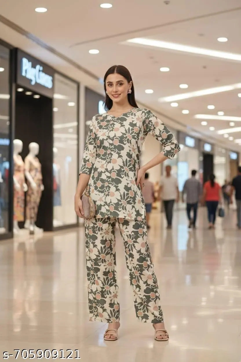 Elegant Floral Maxi Cordset for Women