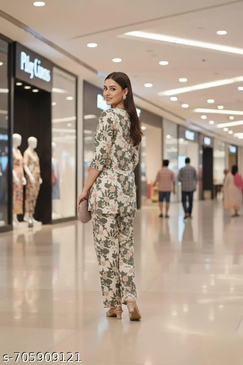 Elegant Floral Maxi Cordset for Women