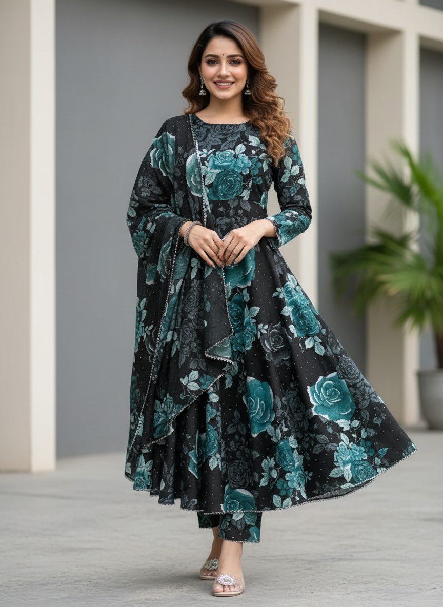 Elegant Floral Maxi Gown for Women