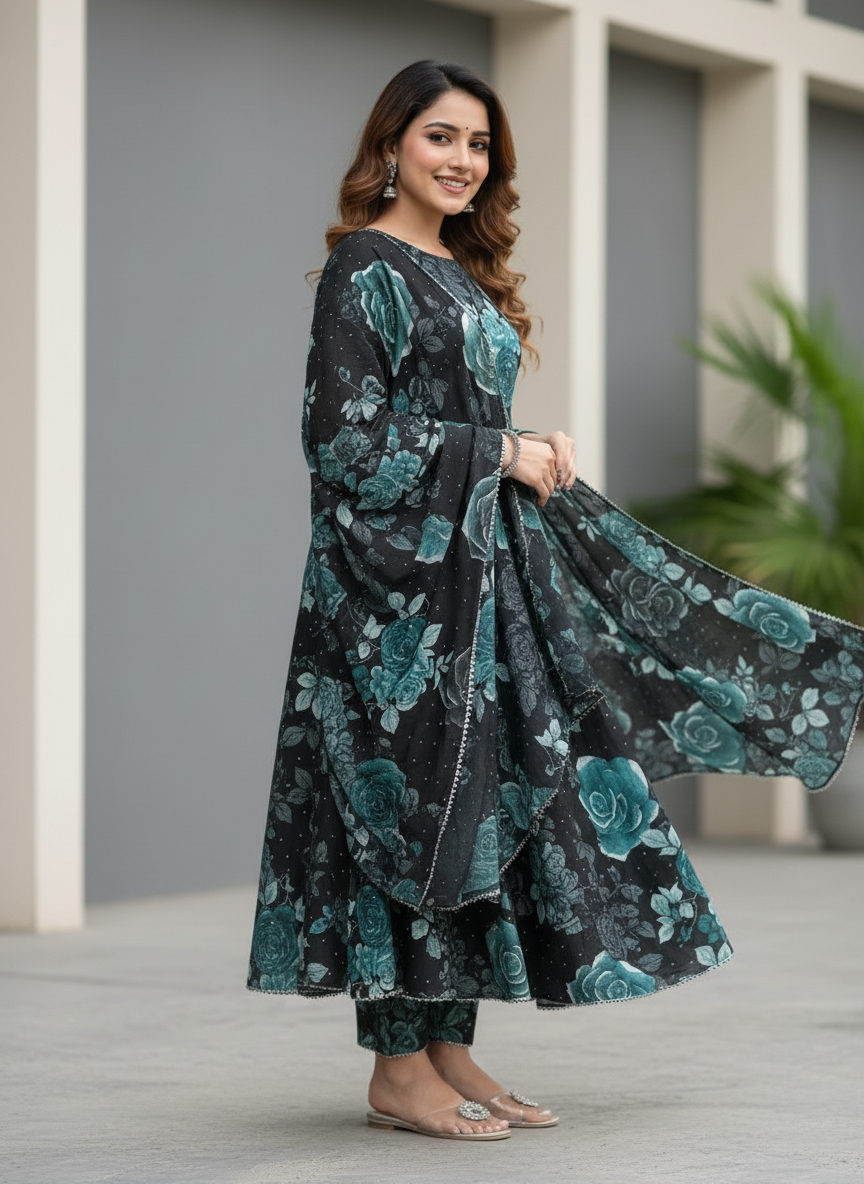 Elegant Floral Maxi Gown for Women