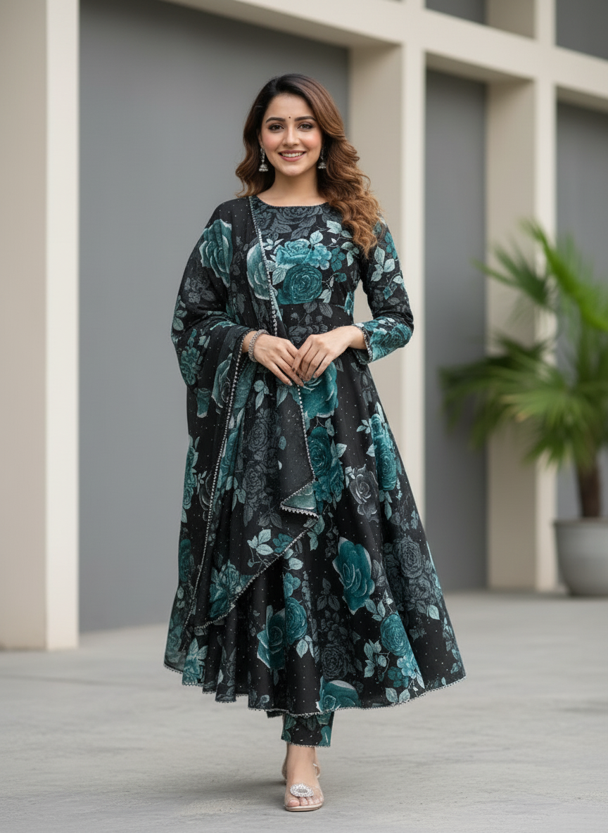Elegant Floral Maxi Gown for Women