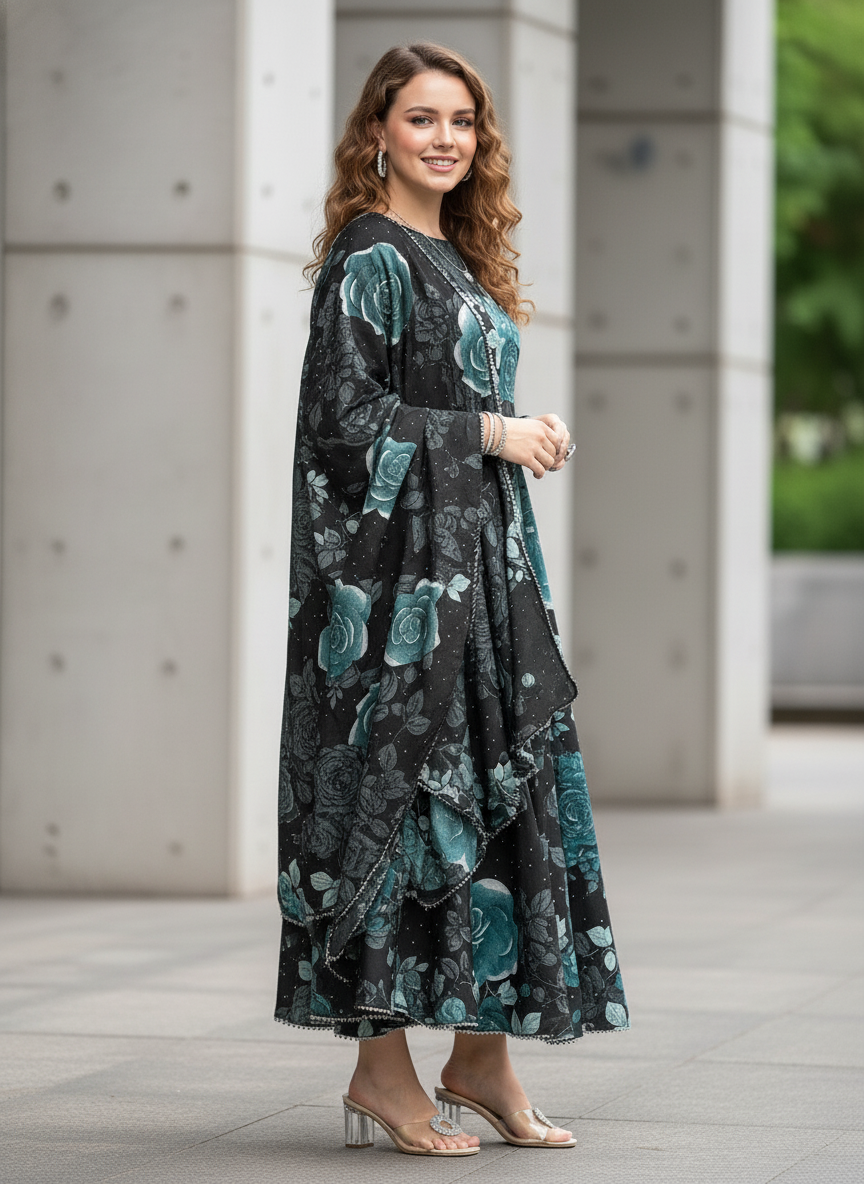 Elegant Floral Maxi Gown for Women