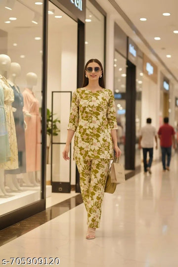 Elegant Floral Maxi Cordset for Women